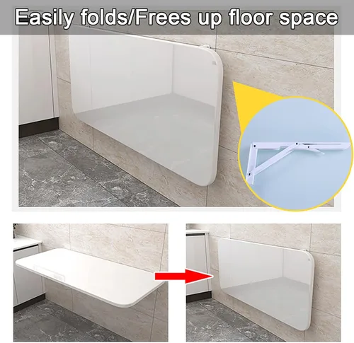 Miniatura 5 de Mesa plegable para montar en la pared, mesa de trabajo plegable, mesa plegable resistente y estable para lavandería, bar en casa, cocina y comedor