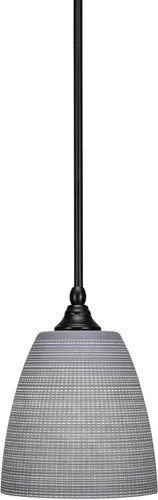 Miniatura 167 de Toltec Lighting Tallo Colgado Mini colgante, acabado de cobre negro, 3.5" cuadrado humo burbuja vidrio