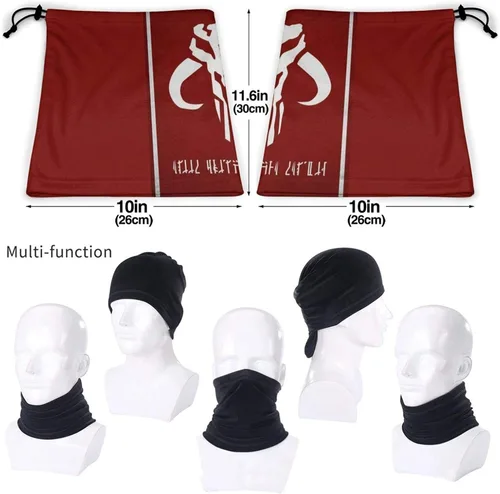 Miniatura 4 de Face Mask Red Bandana Mask Adjustable Cooling Neck Gaiter Balaclava Face Mask Washable for Women Men
