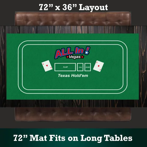 Miniatura 5 de STERLING Games Poker Blackjack Craps - Tapete de fieltro de 72 x 36 pulgadas, doble cara para casino estilo casino, mesa de juegos en casa, cubierta
