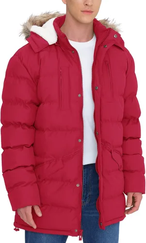 Miniatura 7 de Abrigos largos de invierno para hombre, cálidos, resistentes al agua, inflados, con capucha, cortavientos, aislados, chaquetas acolchadas