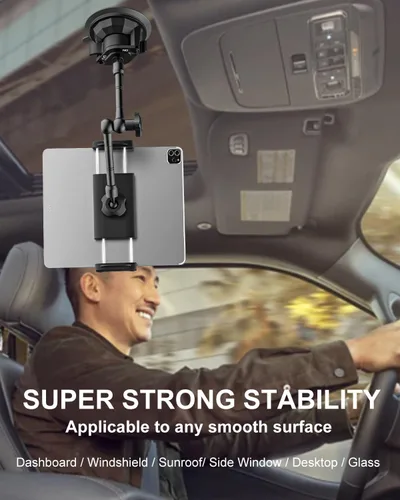 Miniatura 4 de Soporte para tablet Sunroof para coche/camión [último antivibración] Soporte para tableta, parabrisas y ventana, para camioneta, automóvil