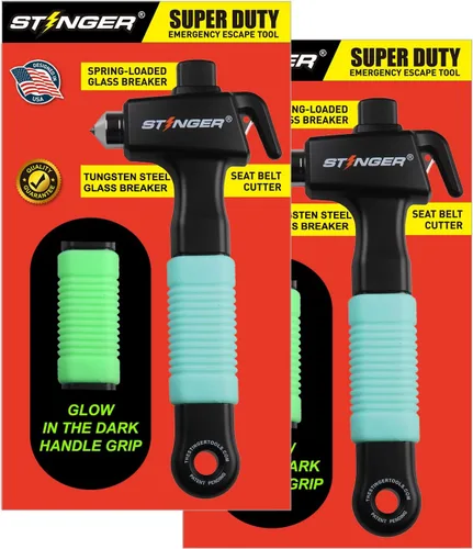 Miniatura 8 de Stinger Super Duty Herramienta de escape de emergencia para automóvil, martillo de seguridad de vehículo de acero al carbono endurecido, 1 pieza