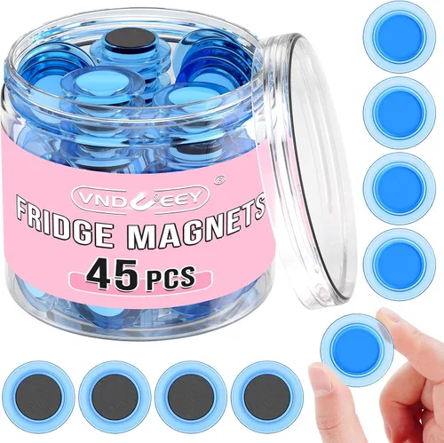 VNDUEEY 45 piezas de imanes redondos para pizarra blanca, imanes para nevera, imán decorativo para pizarra seca, imanes pequeños para suministros de