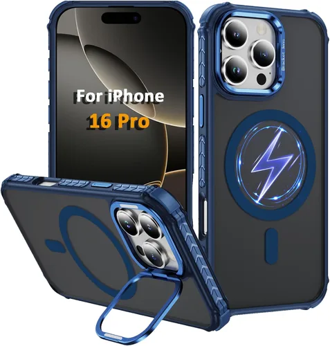 Miniatura 48 de i Phone 13 - Funda para iPhone 14, compatible con carga inalámbrica MagSafe, resistente, a prueba de golpes, soporte ajustable, color rojo mate