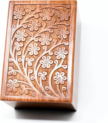 Miniatura 6 de Urna de madera de recuerdo hecha a mano para cenizas, urnas grandes para cenizas humanas, ataúd reflexivo y recuerdo decorativo, homenaje perfecto