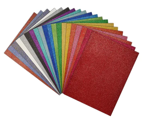 Miniatura 2 de Better Office Products - Paquete de 20 hojas de espuma con purpurina con respaldo adhesivo, 9 x 12 pulgadas, 20 colores surtidos, para artes