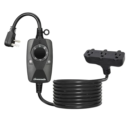 Miniatura 9 de DEWENWILS Temporizador de luz para exteriores resistente a la intemperie con cable de extensión de 2 pies, interruptor temporizador de fotocélula