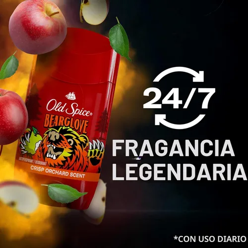 Miniatura 6 de Old Spice Desodorante sin aluminio para hombres, protección contra el olor 24/7, frescura y aroma duradero 24/7, se aplica transparente, Bearglove
