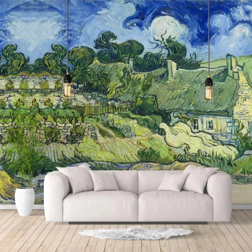 IDEA4WALL Murales de pared para dormitorio, noche estrellada de Van Gogh, pinturas famosas, papel tapiz extraíble grande, calcomanías de pared para