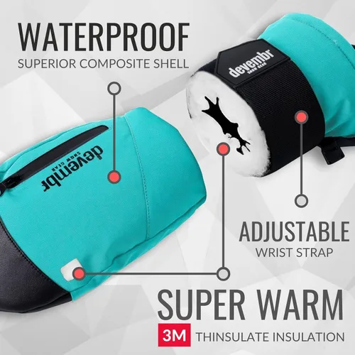 Miniatura 2 de Devembr - Manoplas de esquí impermeables, guantes de snowboard con muñequeras, 5 colores disponibles, SML