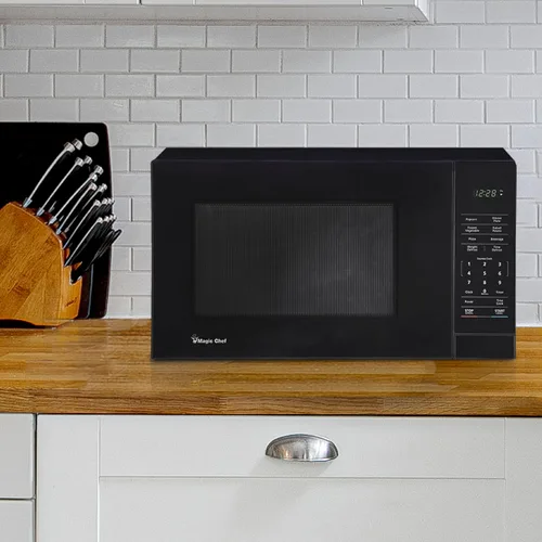 Miniatura 5 de Magic Chef Horno microondas compacto para encimera, 1000 vatios, negro, 1.1 pies cúbicos - Aparato de cocina digital con cocción de un solo toque