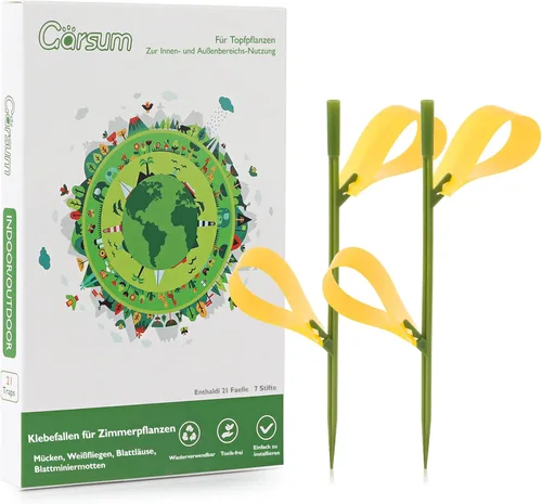 Miniatura 13 de Garsum Trampa para Moscas de la Fruta Amarilla Pegajosa 18 piezas Matamoscas de Hongos para Plantas de Interior y Exterior Atrapador de Insectos