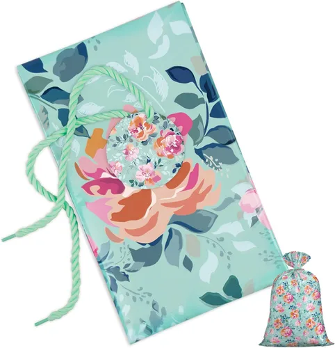 Miniatura 2 de Loveinside Bolsa de regalo de plástico grande jumbo, bolsa de plástico de diseño floral con etiqueta y corbata para cumpleaños, día de la madre