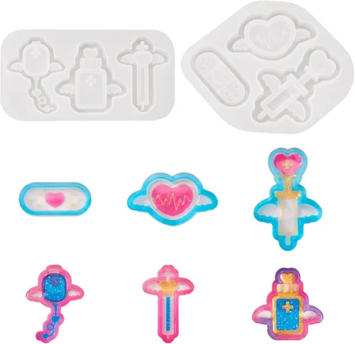 Miniatura 22 de Craftdady Molde de silicona con gemas de cabujón de 10 cavidades, molde de fundición de resina ovalada para resina epoxi UV, bricolaje