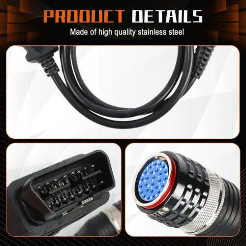 Miniatura 4 de PANGOLIN 88890302 Cable de escáner 9 pernos para Volvo 88890300 camión Diangostic Scanner Cable Truck Vehicle Spare Parts