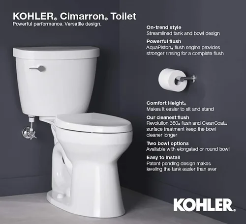 Miniatura 2 de KOHLER Cimarron Comfort - Cuenco para inodoro con altura alargada para silla Biscuit