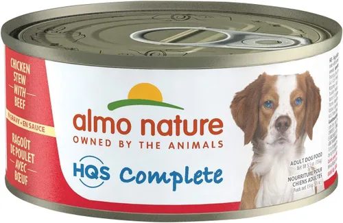 Miniatura 12 de Almo Nature HQS - Cena completa de pollo con piña y huevo en salsa, sin granos, comida húmeda enlatada para perros adultos, triturada.