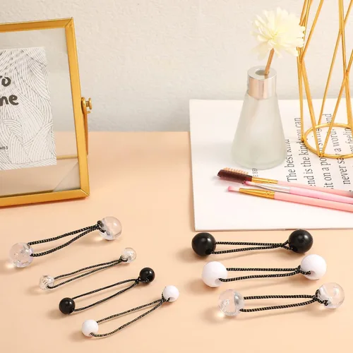 Miniatura 4 de Jutom 24 bolas para ligar el cabello de 0.78 pulgadas, soportes para cola de caballo de burbujas para niñas, bolas de pelo de burbujas de los años