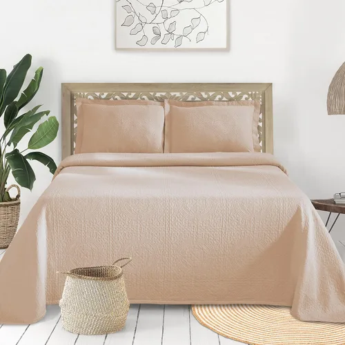 Miniatura 9 de Superior Juego de colcha de algodón con diseño de flor de lis, mantas cálidas, ropa de cama para todas las estaciones, decoración de dormitorio