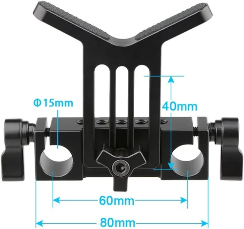 Miniatura 2 de CAMVATE Soporte de lente 0.591 in Rod Clamp Rail Block para DSLR Rig Rod Soporte Rail System - 1108