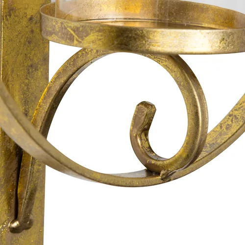 Miniatura 5 de Kate and Laurel Doria - Aplique de pared de metal de transición, 12 x 22 pulgadas, bronce, candelabro elegante y portavelas para pared