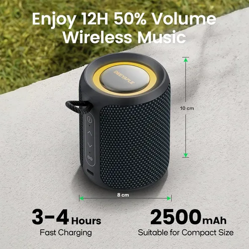 Miniatura 3 de Altavoz Bluetooth inalámbrico, IP67 impermeable y a prueba de polvo altavoz portátil con luces, sonido estéreo fuerte de 15 W, batería de 2500 mAh