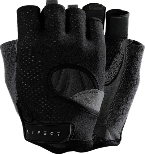 LIFECT Freedom - Guantes de entrenamiento para levantamiento de pesas que cubre los nudillos, guantes cortos sin dedos con dorso curvo abierto para