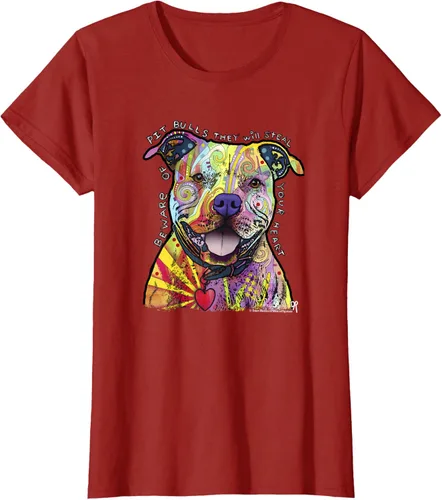 Miniatura 60 de Beware Of Pit Bulls, Dean Russo Pitbull Original - Camiseta para amantes de los perros, Negro