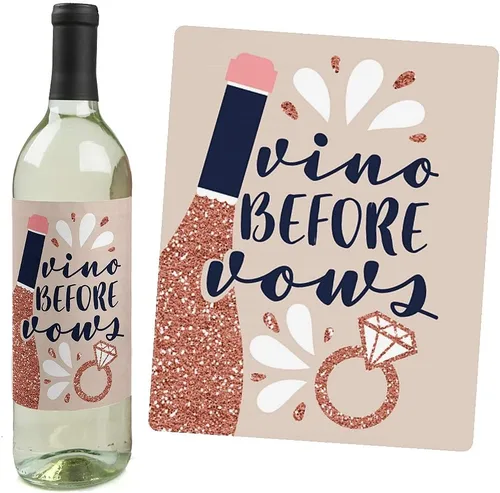 Miniatura 4 de Big Dot of Happiness Vino Before Vows - Decoración de bodega para despedida de soltera o despedida de soltera para mujeres y hombres, calcomanías