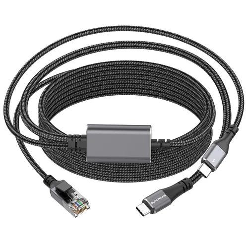 Miniatura 9 de Cable USB a Ethernet de 3.3 pies, USB 3.0 A a RJ45 macho de nailon, Gigabit conectado directamente, compatible con laptop, PC de escritorio, Switch