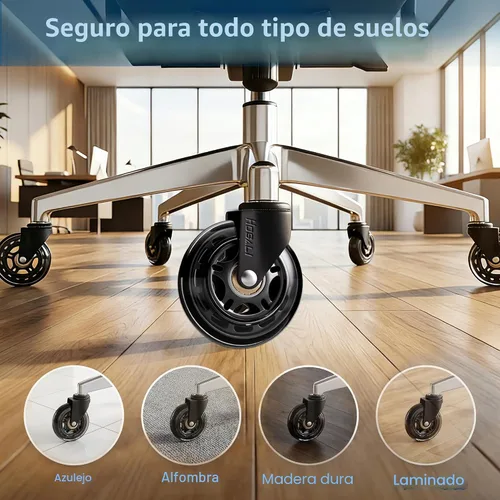 Miniatura 4 de HOSALI Ruedas para silla de oficina, rueda de repuesto de goma de 3 pulgadas para escritorio, ruedas de silla de juego seguras para pisos de madera