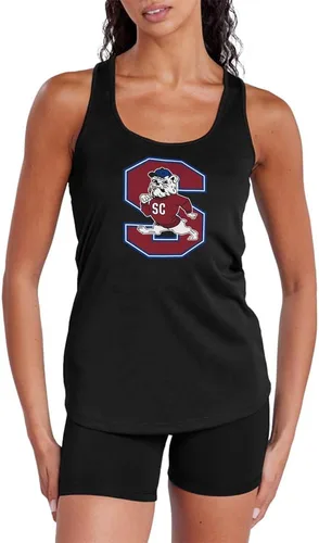 Miniatura 38 de Camiseta deportiva sin mangas oficial de NCAA Collegiate para mujer, con espalda cruzada, colección con logotipo primario