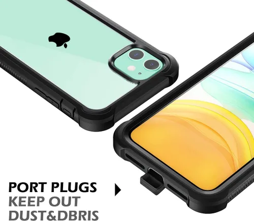 Miniatura 7 de Dexnor Funda para iPhone 11 con protector de pantalla, transparente, resistente 360, protección de cuerpo completo, a prueba de golpes, parte
