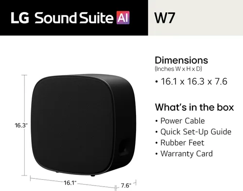 Miniatura 11 de LG W7 Sound Suite Wireless Subwoofer - 8” Deep Bass, Dolby Atmos FlexConnect, Compatible TVs, H7 Soundbar & M5/M7 Speakers, Flexible