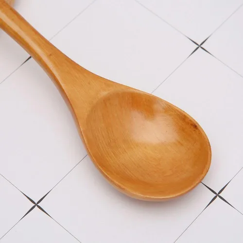 Miniatura 5 de Cuchara de madera, cuchara grande de mango largo, cuchara de sopa, arroz, postre, utensilios de cocina, cubiertos para niños, cuchara de té