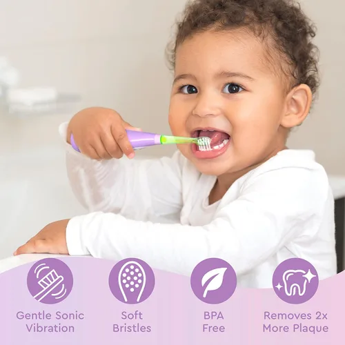 Miniatura 4 de Brusheez Cepillo de dientes sónico para niños pequeños - Cepillo de dientes seguro y suave para edades 1-3 con temporizador de 2 minutos iluminado