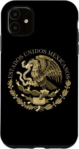 Miniatura 8 de iPhone 12 Pro Max Bandera de México sello del escudo de armas en caso sepia