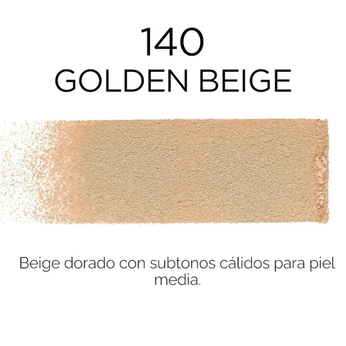 Miniatura 3 de L'Oreal Paris - Maquillaje base en polvo Infallible Fresh Wear, Golden Beige 140 (beige dorado), 0.31 onzas