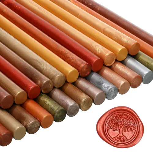 Nuanchu 26 piezas de barras de cera para sellos de pistola de pegamento para sello de cera retro vintage, sello de pistola de pegamento para Colores