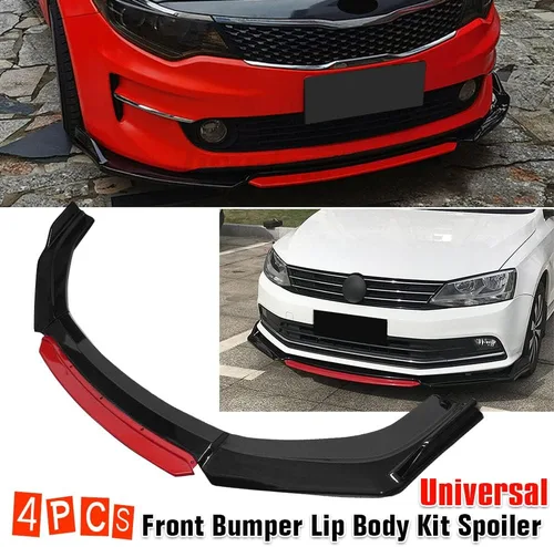 Miniatura 4 de Juego de alerón para parachoques delantero universal, 4 piezas, divisor para la barbilla para la mayoría de los coches, compatible con Honda, Audi