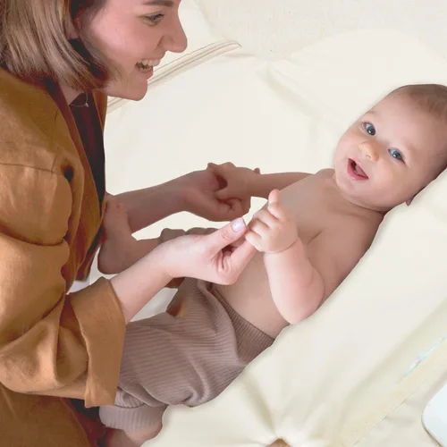 Miniatura 7 de Cambiador de pañales portátil, con, para recién nacido niña y niño con bolsillo de toallitas inteligentes, fácil de limpiar, impermeable, suave