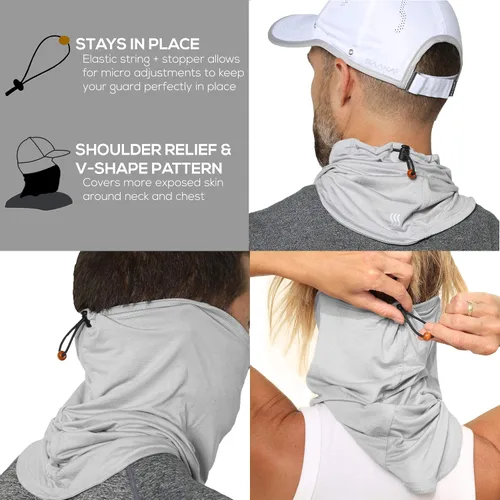 Miniatura 4 de SAAKA Pasamontañas ligero. Máscara y polaina para el cuello para esquí, snowboard, correr, pescar, al aire libre