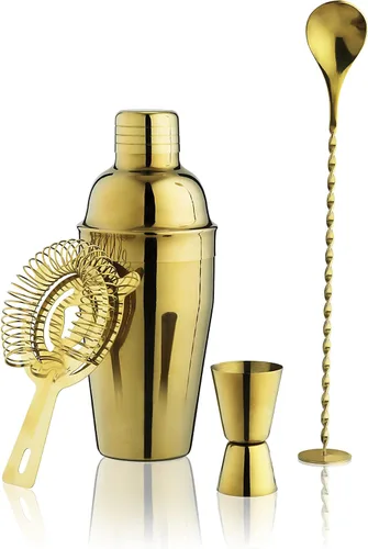 Miniatura 12 de True Kit de barman de mezcla de acero inoxidable, incluye vaso de mezcla de recetas, colador julep, mezclador, doble jigger y cuchara para bebidas