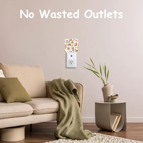 Miniatura 4 de Cute Sloths Eat Dancing or Dream Night Light para niños y niñas, luz nocturna LED enchufable a la pared con sensor de atardecer a amanecer