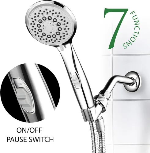 Miniatura 2 de HotelSpa Cabezal de regadera de mano en espiral de alta potencia 7 programas de ultralujo con tecnología patentada. Interruptor de encendido/apagado