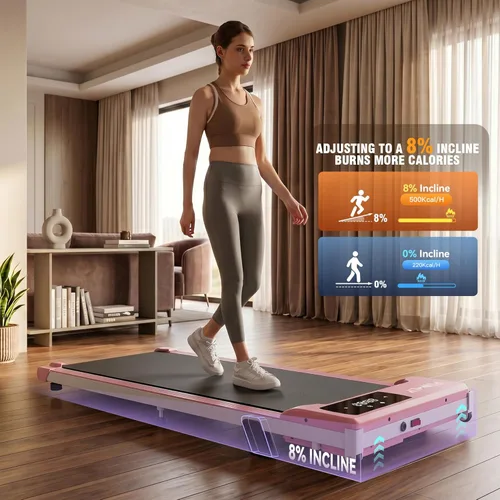 Miniatura 2 de Cinta de correr para debajo del escritorio, tapete caminador para oficina en casa, caminadoras portátiles de 2.5 HP con capacidad de 136 kg, máquina