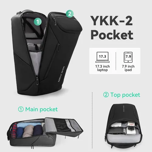 Miniatura 2 de MARK RYDEN Mochila de negocios para hombres, mochila impermeable de alta tecnología con diseño de forma de coche deportivo y puerto de carga USB