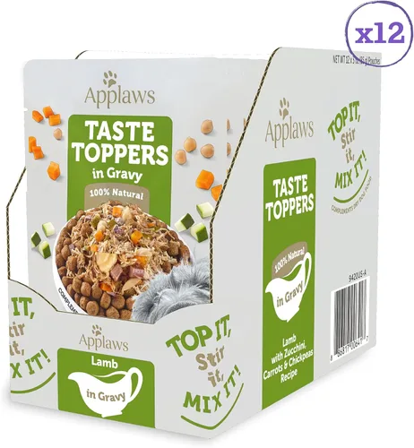 Miniatura 2 de Applaws Taste Toppers - Comida para perros con ingredientes limitados, cordero con calabacín, zanahorias y garbanzos en salsa (12 bolsas de 3 onzas)