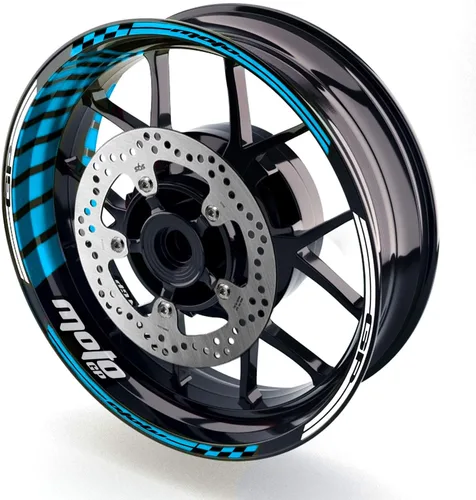 Miniatura 10 de MC MOTOPARTS Adhesivos para llanta de rueda 17 pulgadas Cinta adhesiva AA01 Compatible con GSX1300R GSXR1000 GSXR600 (Azul Aqua)